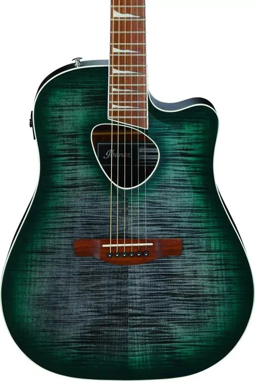 Ibanez ALT30FM Altstar Flamed-top Acoustic-electric Guitar (Emerald Doom Burst)