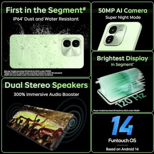 iQOO Z9x 5G (Tornado Green, 4GB RAM, 128GB Storage) | Snapdragon 6 Gen 1 with 560k  AnTuTu Score | 6000mAh Battery with 7.99mm Slim Design | 44W FlashCharge