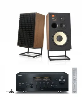 JBL L100 Classic 12" 3-Way Bookshelf Speaker Pair with Yamaha R-N2000A Stereo Receiver Bundle