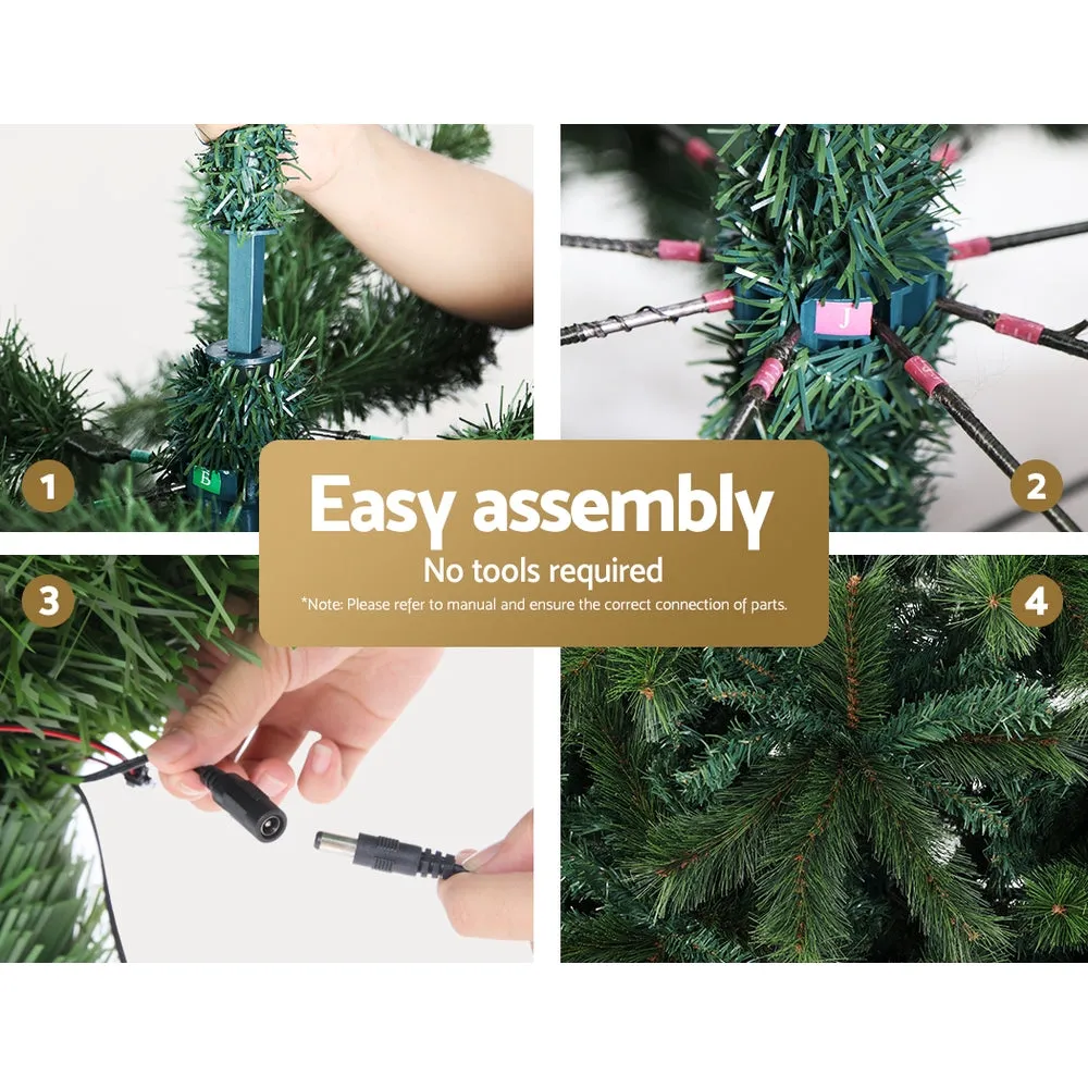 Jollys Christmas Tree 2.4M Xmas Tree with 3190 LED Lights Multi Colour