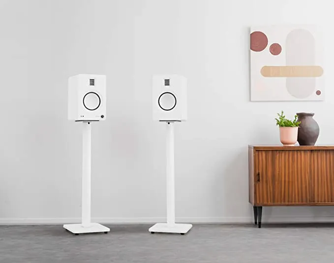 Kanto SP32PL Universal Speaker Floor Stands for Bookshelf Speakers (White/Pair)