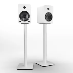 Kanto YU6 200W Powered Bookshelf Speakers with Bluetooth and Phono Preamp - Pair, Matte White with SP26PLW White Stand Bundle