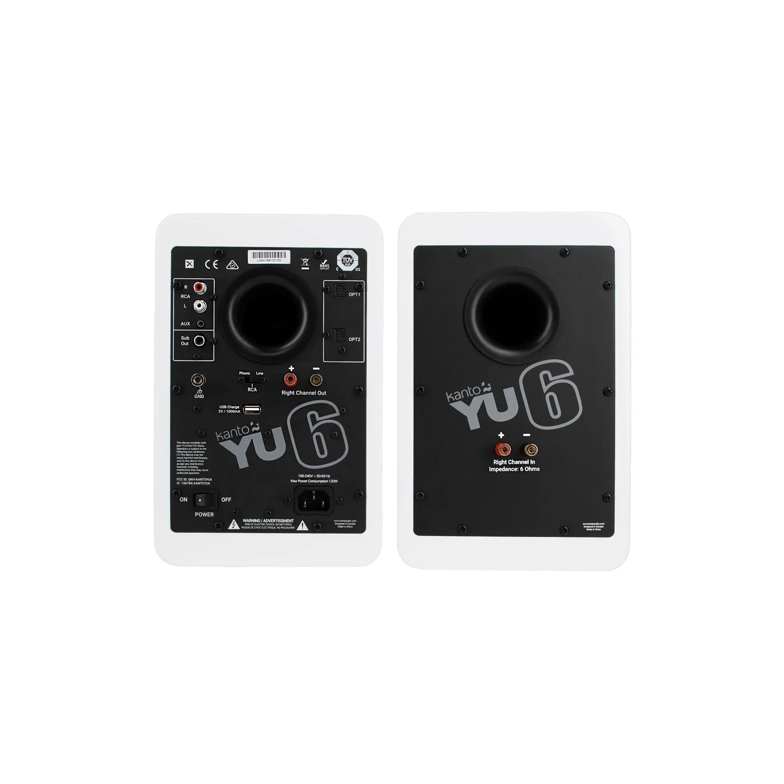 Kanto YU6 Powered Bookshelf Speakers With Bluetooth Matte White