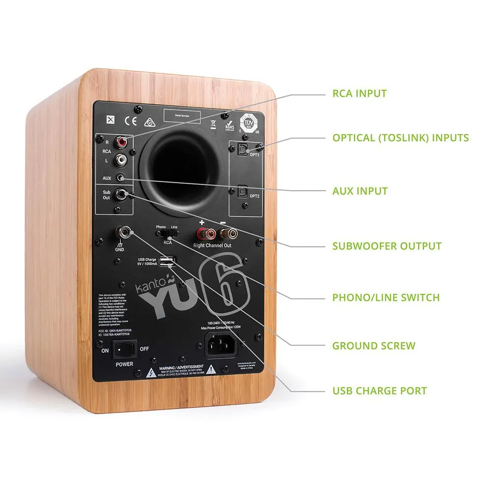 Kanto YU6 Powered Bookshelf Speakers
