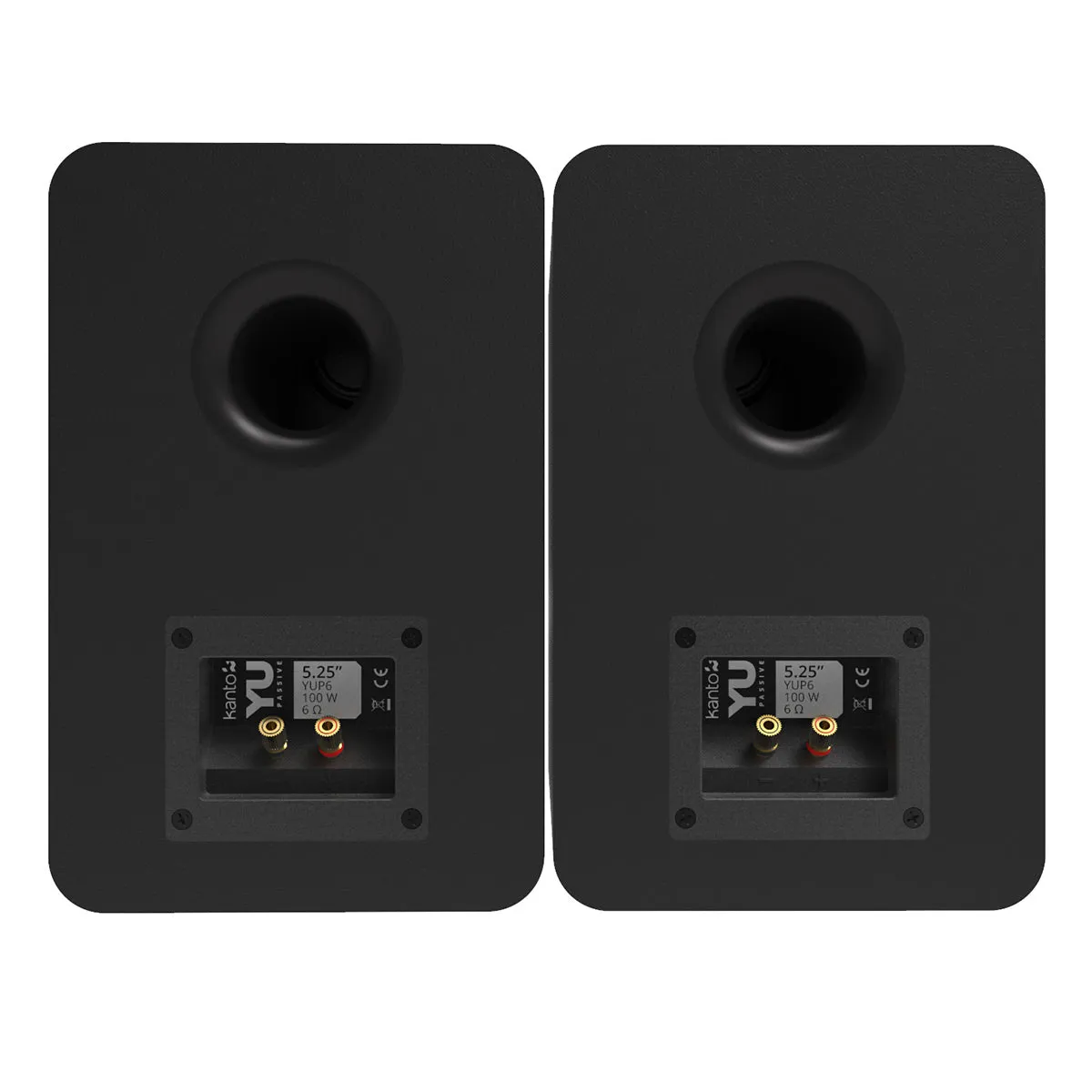 Kanto YUP6 Passive Bookshelf Speakers with 1" Silk Dome Tweeter and 5.25" Kevlar Woofer - Pair (Black)
