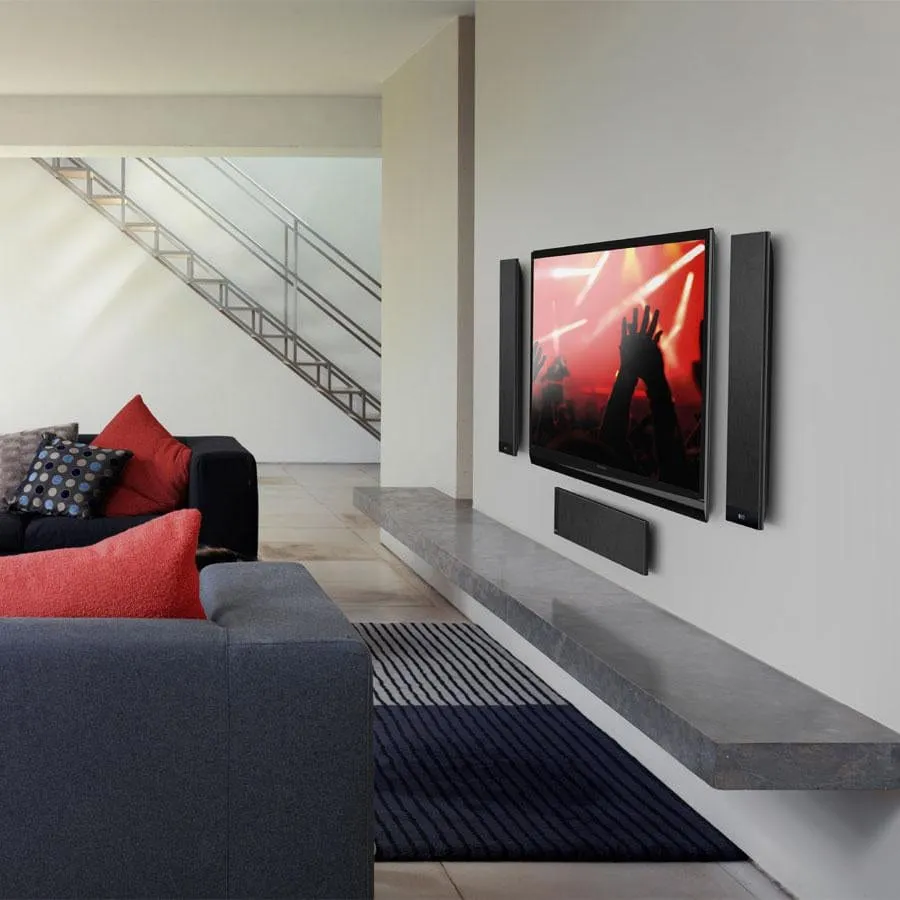 KEF T101C Black Thin Centre Speaker, Supplied With Desk Stand