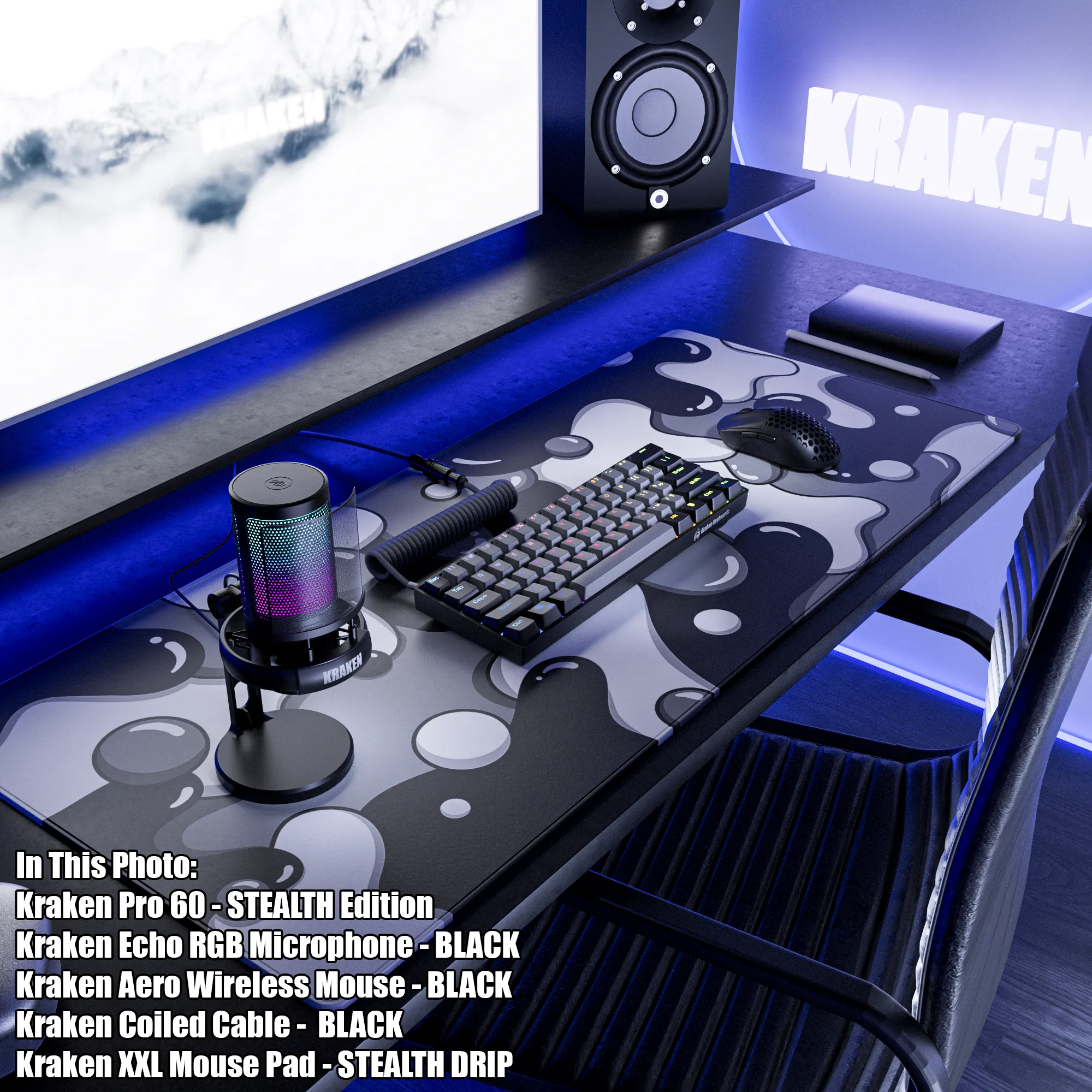 Kraken Echo - RGB Streaming & Gaming Microphone - BLACKOUT