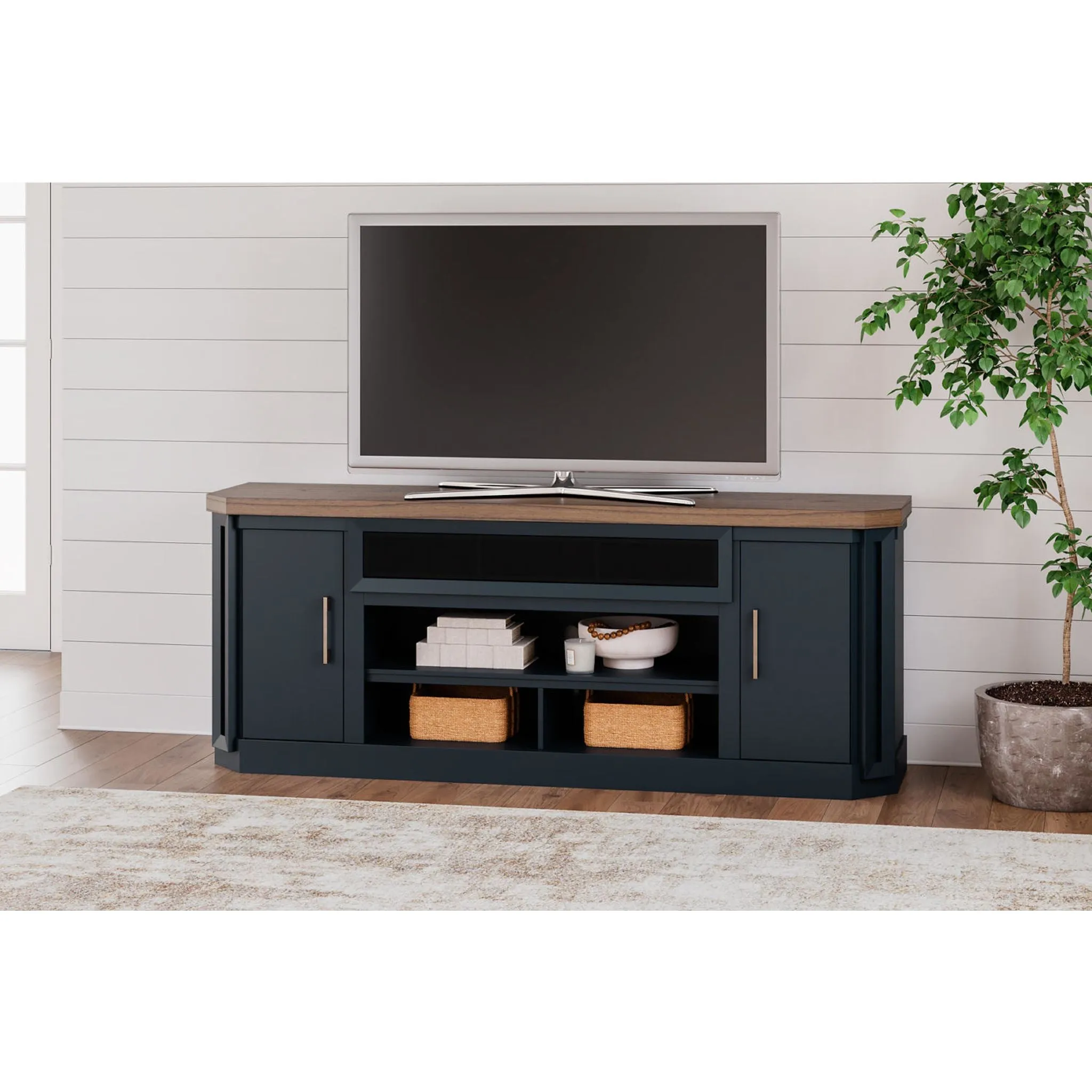 Landocken TV Stand - Brown/Blue