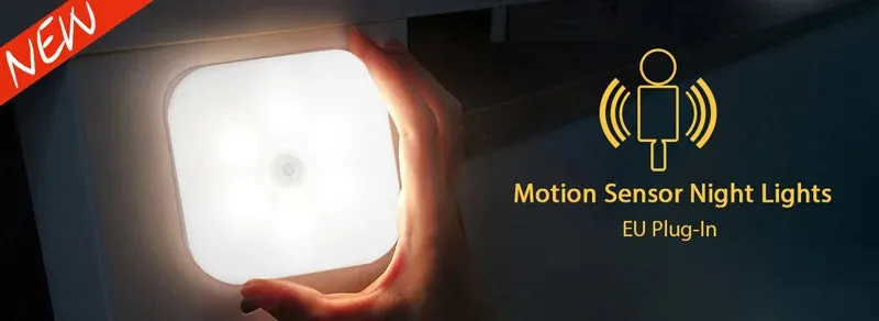 LED Night Light Mini Square Light Control Sensor Night Lamp-  Has EU/US Plug needs travel adapter plug for Nz/Oz.