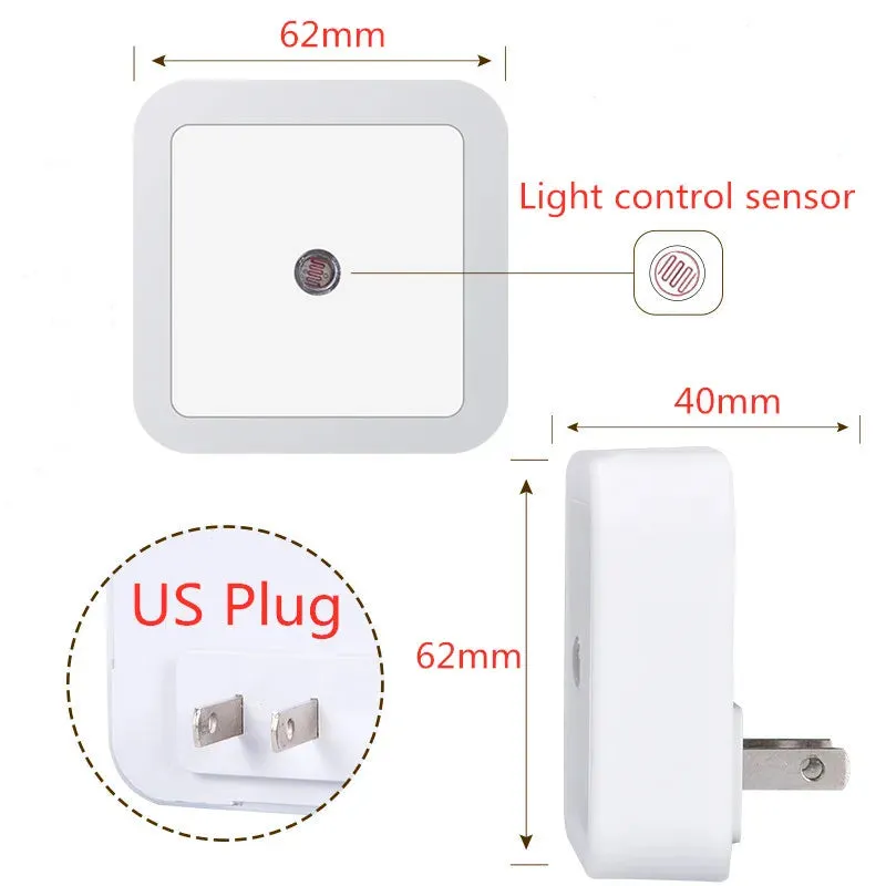 LED Night Light Mini Square Light Control Sensor Night Lamp-  Has EU/US Plug needs travel adapter plug for Nz/Oz.