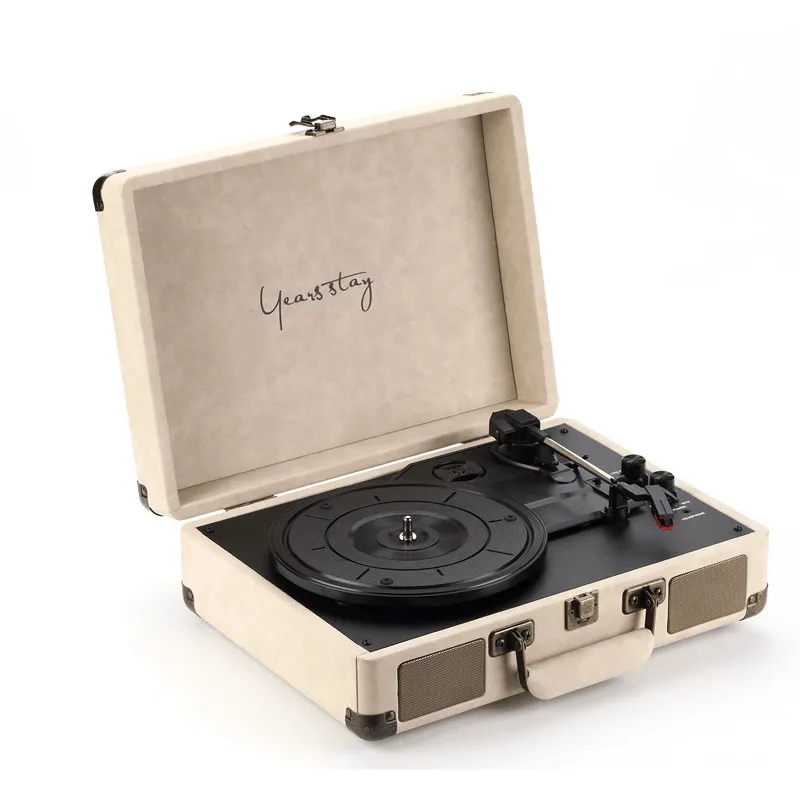 LEORY Vinyl Turntable Record Player LP Disc Bluetooth Gramophone Speaker Phonograph UK Plug