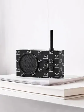 Lexon x Jean-Michel Basquiat Tykho 3 Black Radio & Speaker - Crown
