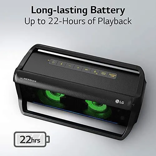 LG PK7 XBOOM Go Water-Resistant Wireless Bluetooth Party Speaker with Up To 22 Hours Playback - Black