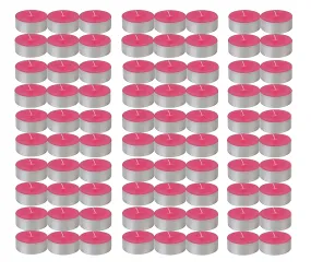 LUCES Paraffin Wax Pink Tea light candles Smokeless Scented Floating tea cup tealight tin base for Party Home Decor Set of 80