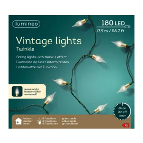 Lumineo 180 Warm White LED Vintage Twinkle Lights