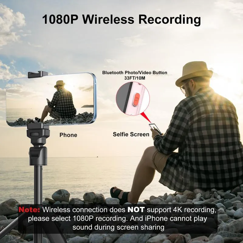 Magnetic Selfie Screen with 4K Recording – Portable Display for Content Creators