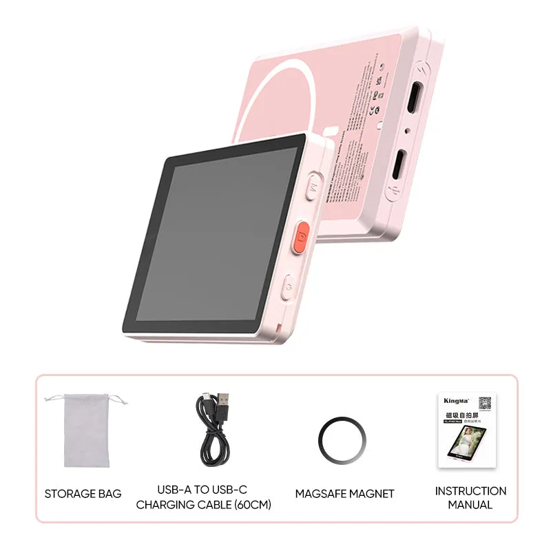 Magnetic Selfie Screen with 4K Recording – Portable Display for Content Creators