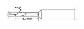 Metcal GT6-KN0025S 45° Knife Solder Tip, 2.5 x 16mm