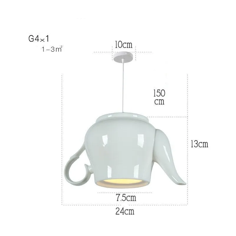 Modern Tea Cup Teapot Crockery Ceramic Led Pendant Lights