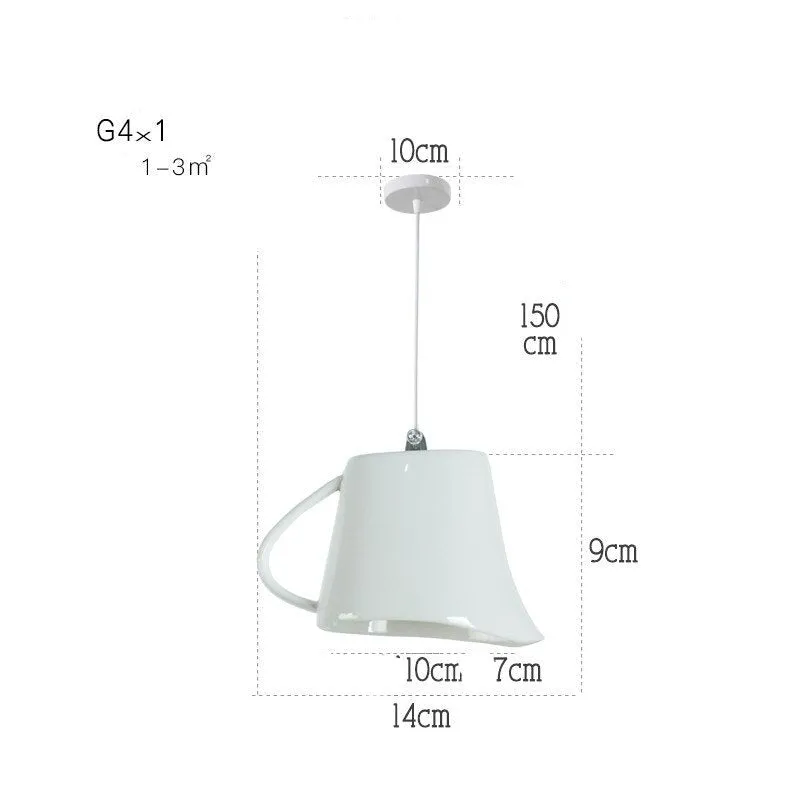 Modern Tea Cup Teapot Crockery Ceramic Led Pendant Lights