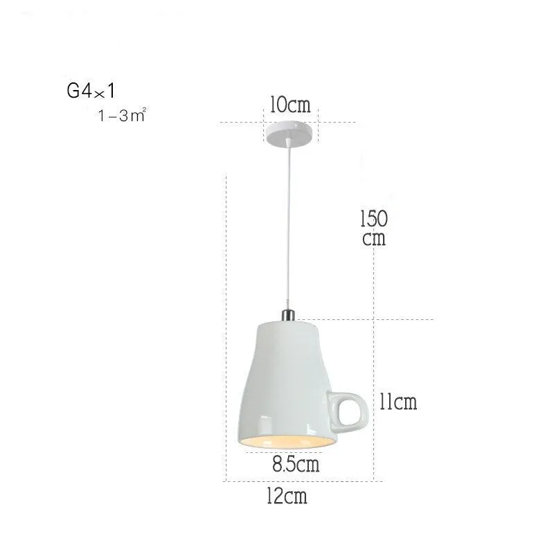 Modern Tea Cup Teapot Crockery Ceramic Led Pendant Lights