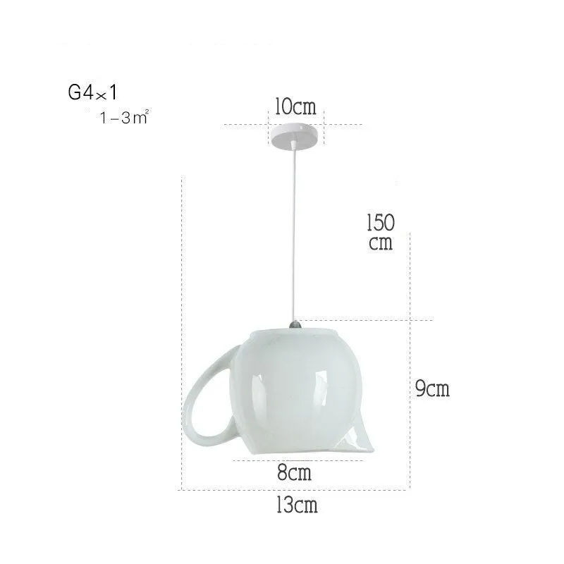 Modern Tea Cup Teapot Crockery Ceramic Led Pendant Lights