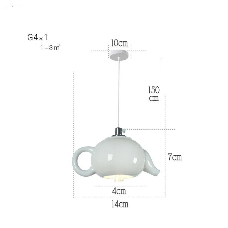 Modern Tea Cup Teapot Crockery Ceramic Led Pendant Lights