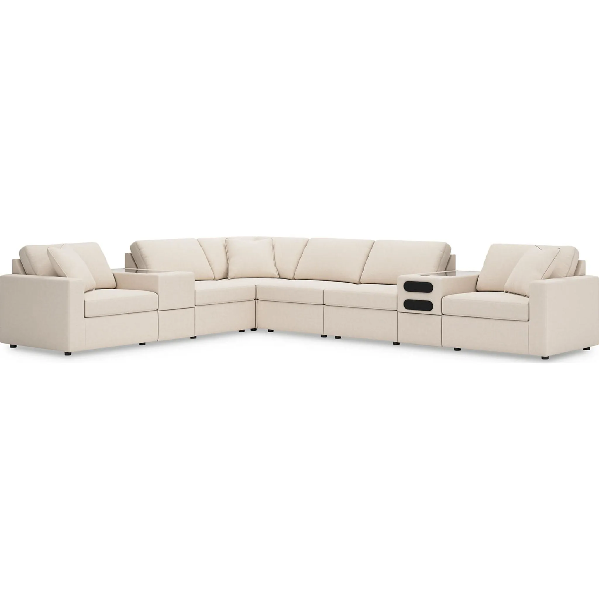 Modmax 8 Piece Modular Sectional with Audio and Storage Consoles