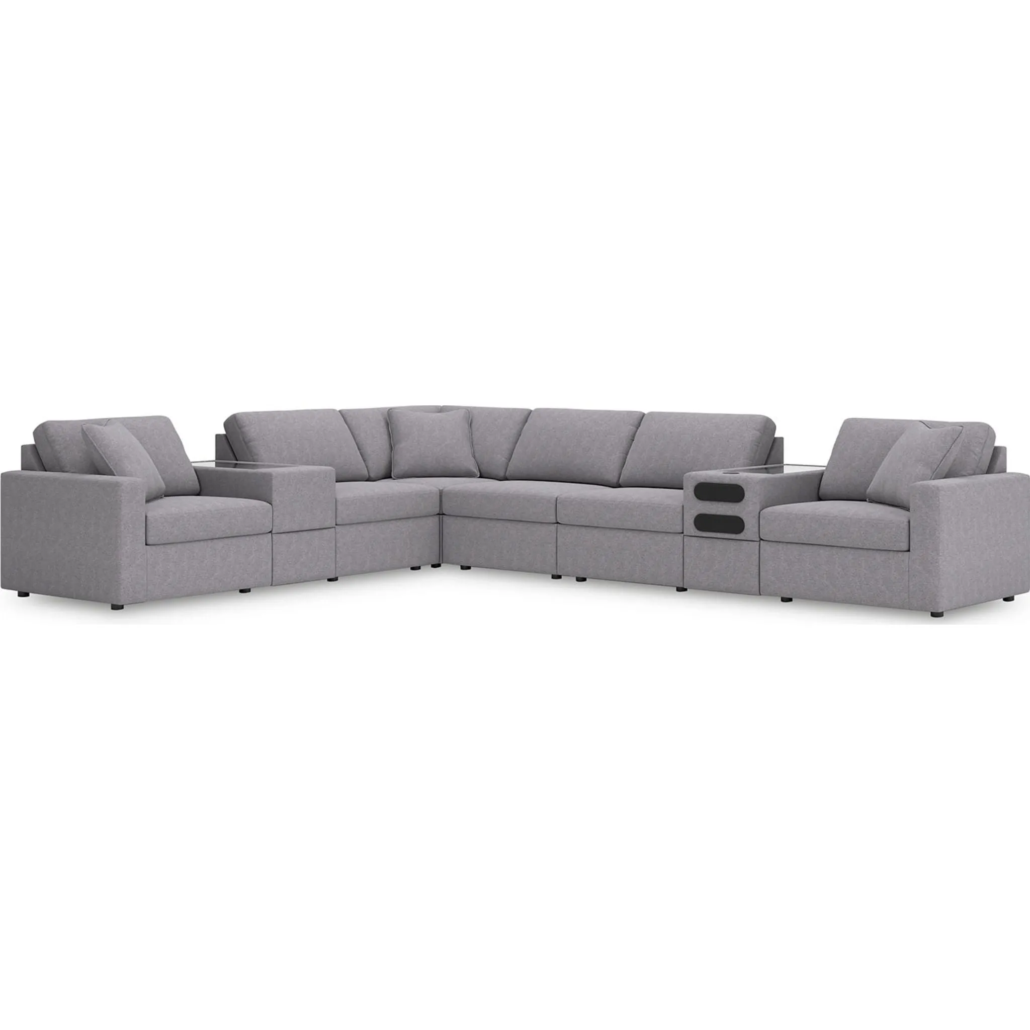 Modmax 8 Piece Modular Sectional with Audio and Storage Consoles