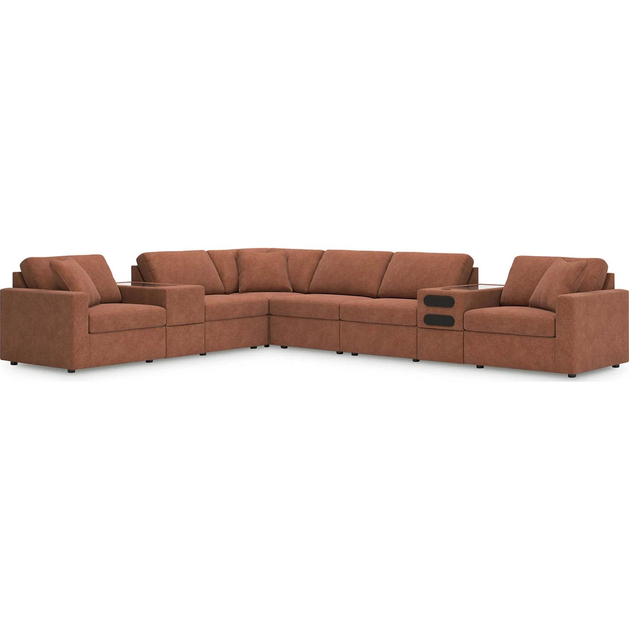 Modmax 8 Piece Modular Sectional with Audio and Storage Consoles