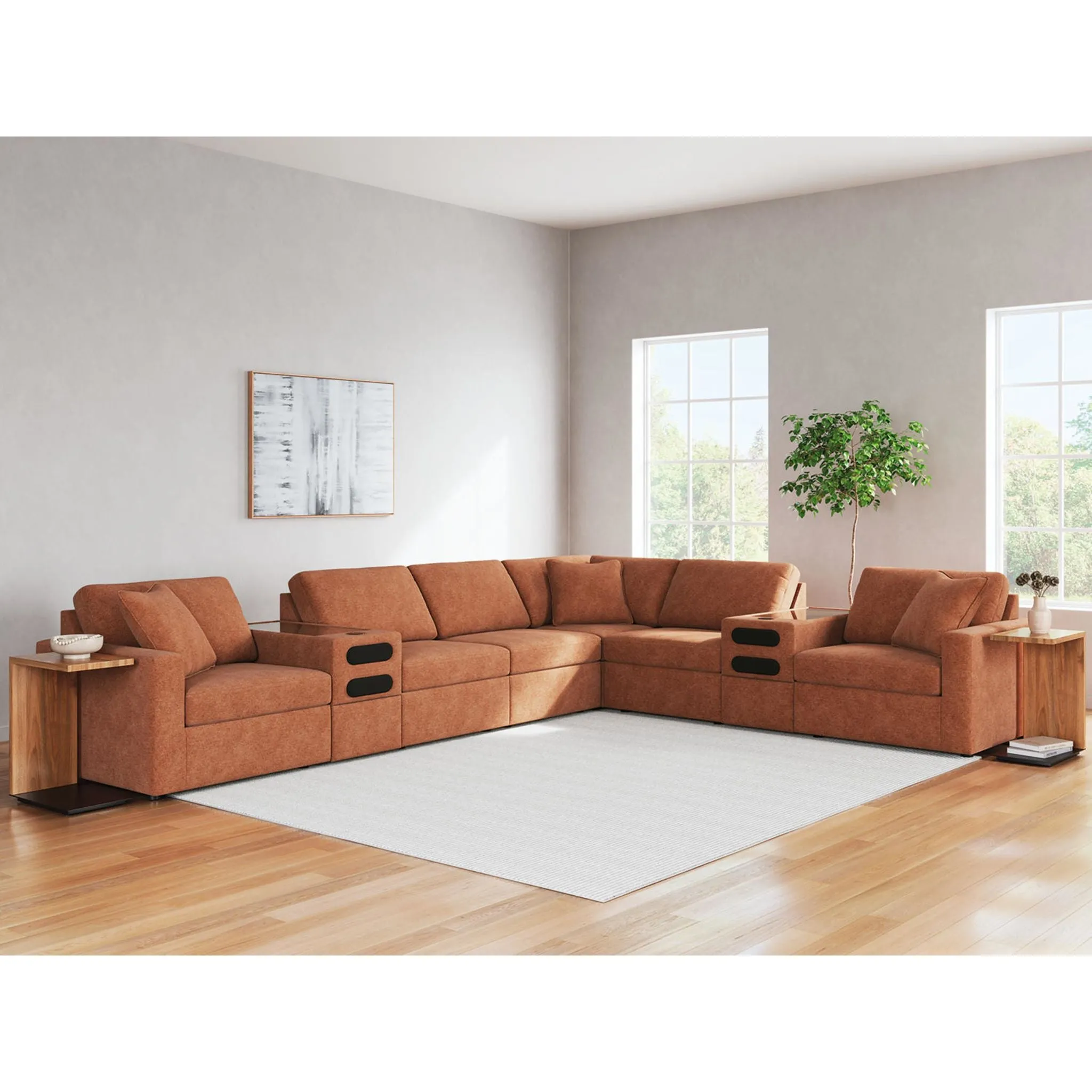 Modmax 8 Piece Modular Sectional with Audio Consoles
