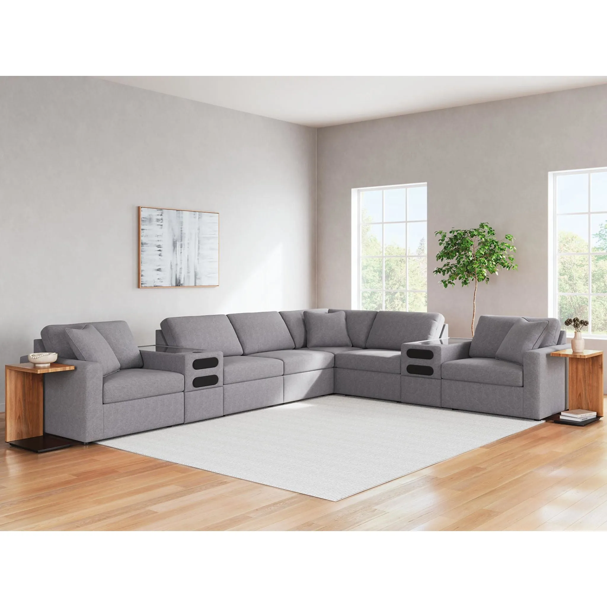 Modmax 8 Piece Modular Sectional with Audio Consoles