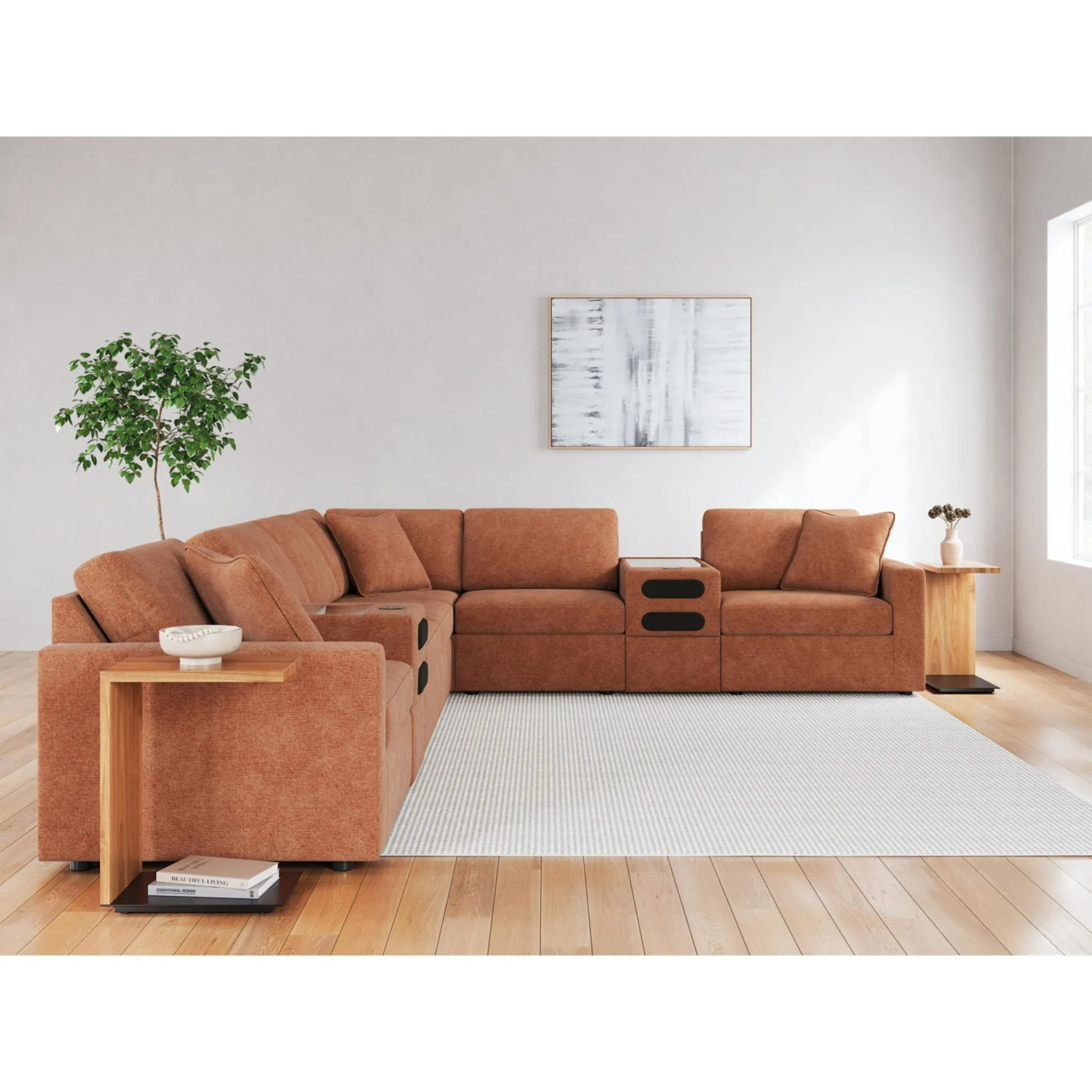 Modmax 8 Piece Modular Sectional with Audio Consoles