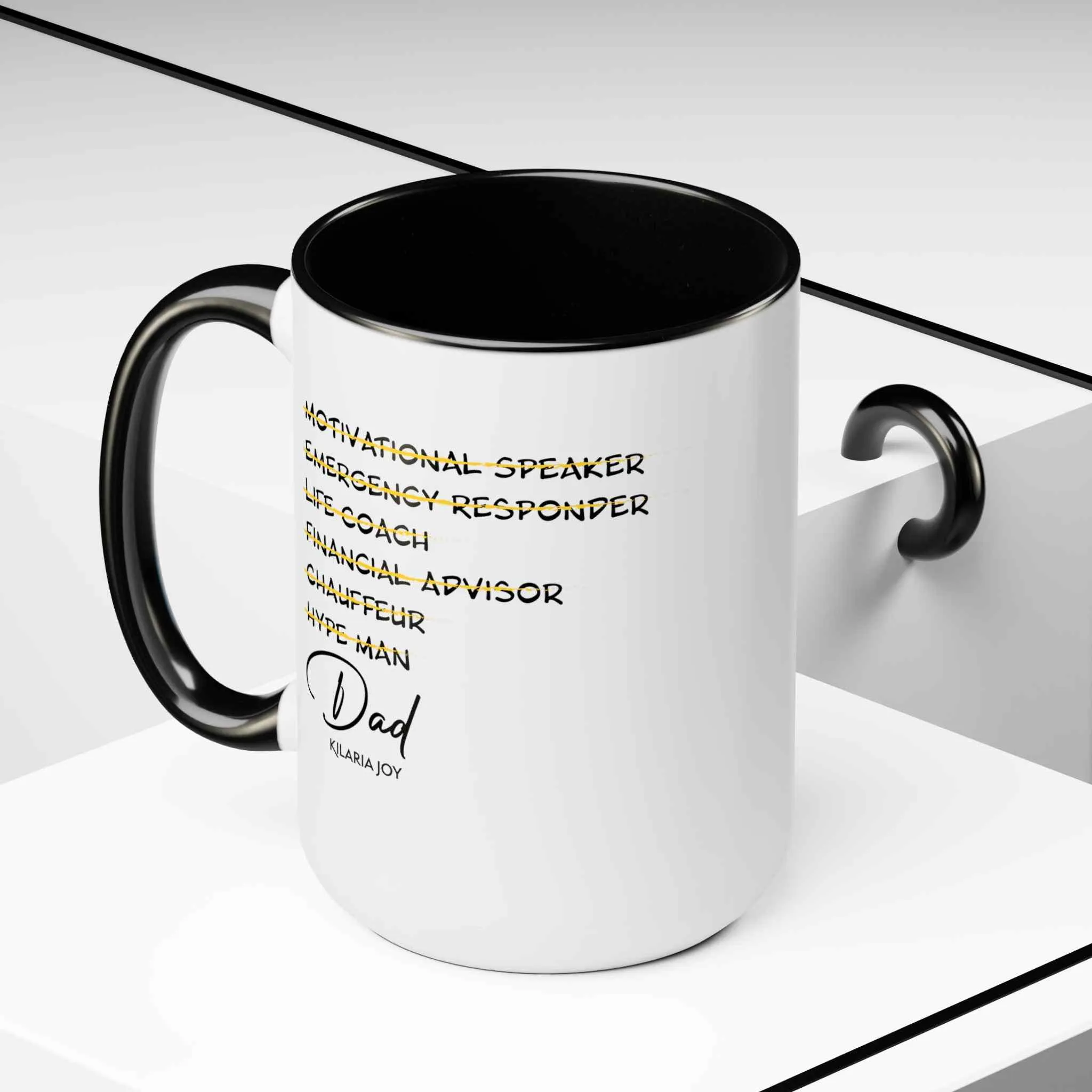 Motivational Speaker Two-Tone Coffee Mug, 15oz
