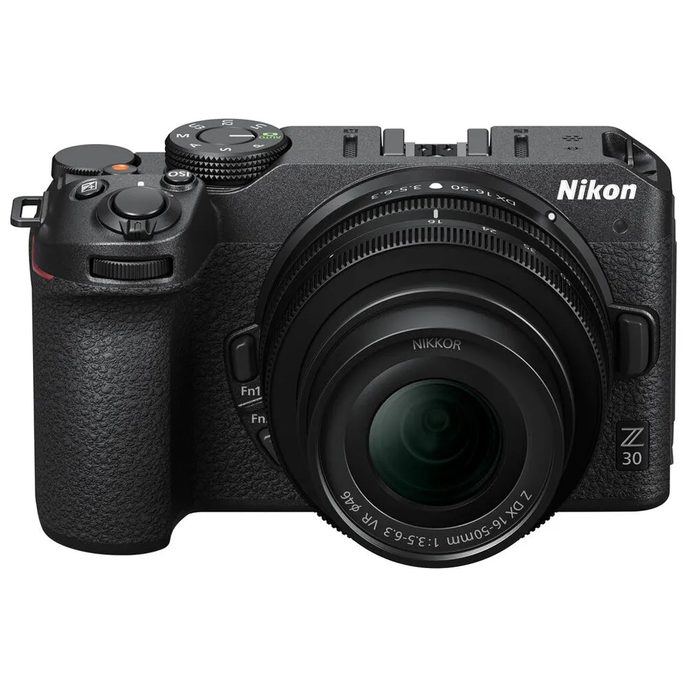 Nikon Z Series Z30 Mirrorless Vlogging Camera with 20.9 Megapixel DX APS-C Format Sensor, 4K 30fps Video Recording and Streaming, and Eye and Face Detection Hybrid Autofocus - Kits Available