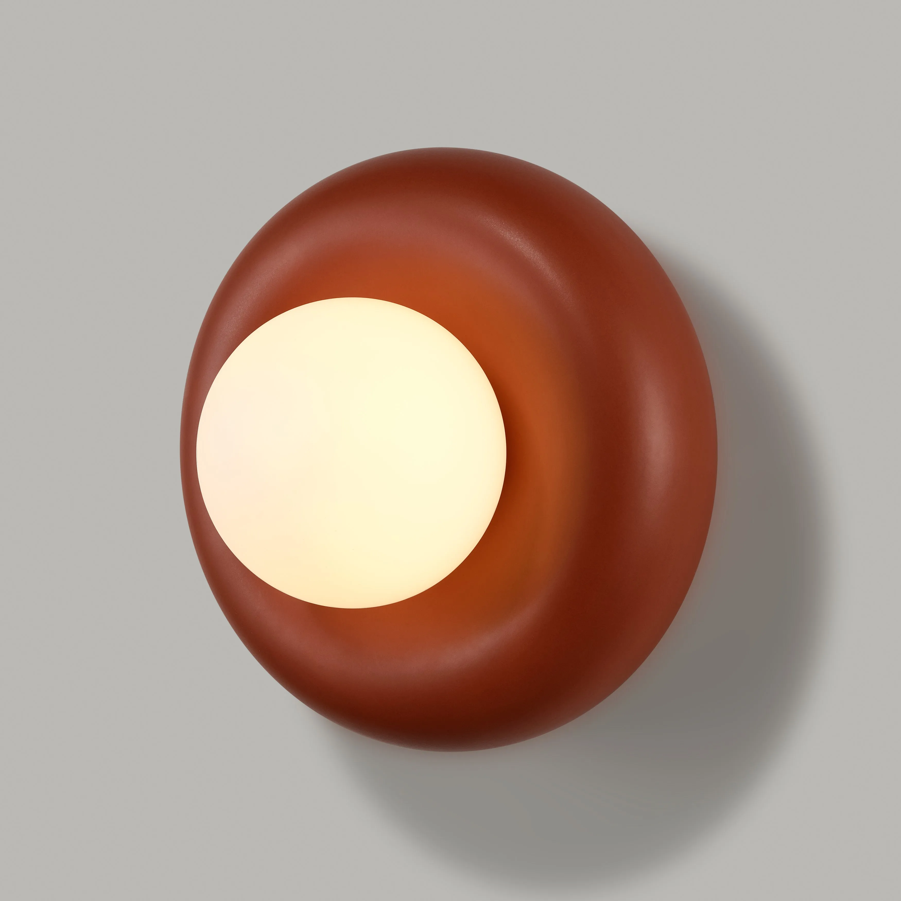 NOVI Ceramic Wall Light - Rust Red