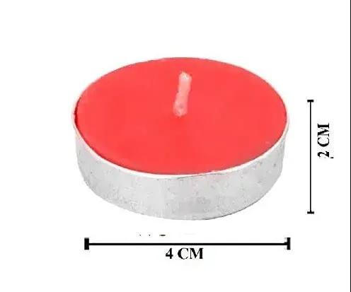 NUTRI MIRACLE Diya Tealight Scented Candles - Rose 100 Tea Lights Red Colour Burns 4 Hour