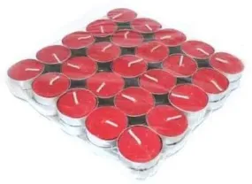 NUTRI MIRACLE Diya Tealight Scented Candles - Rose 100 Tea Lights Red Colour Burns 4 Hour