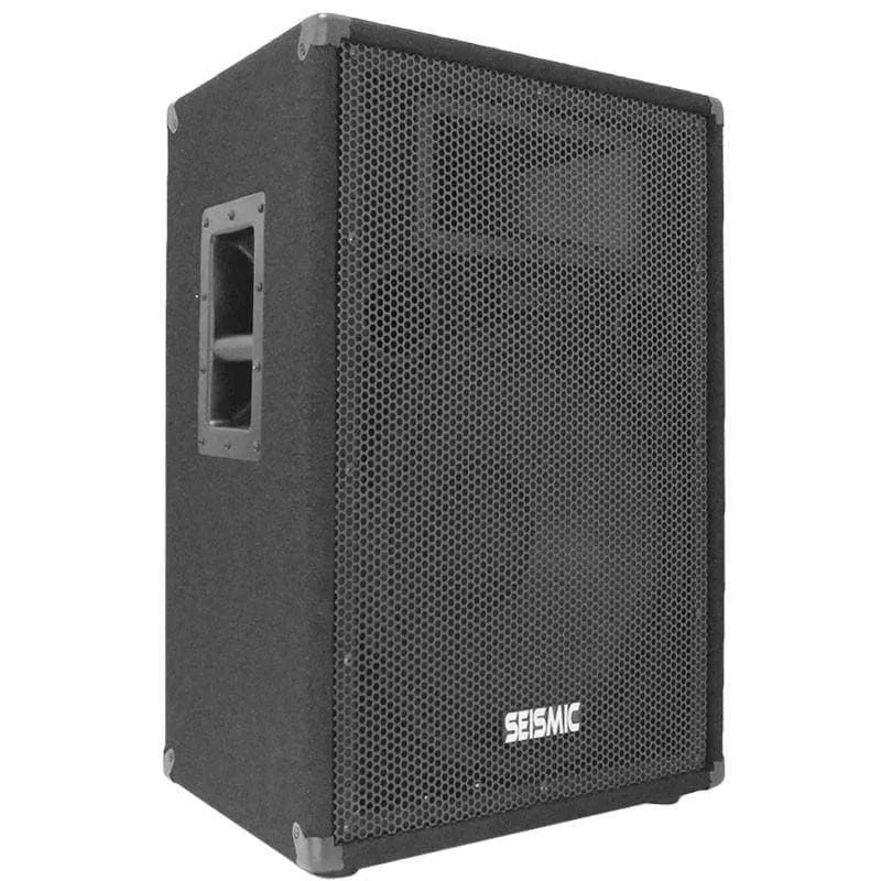 Pair of Premium 15" PA Speakers with two tripod speaker stands