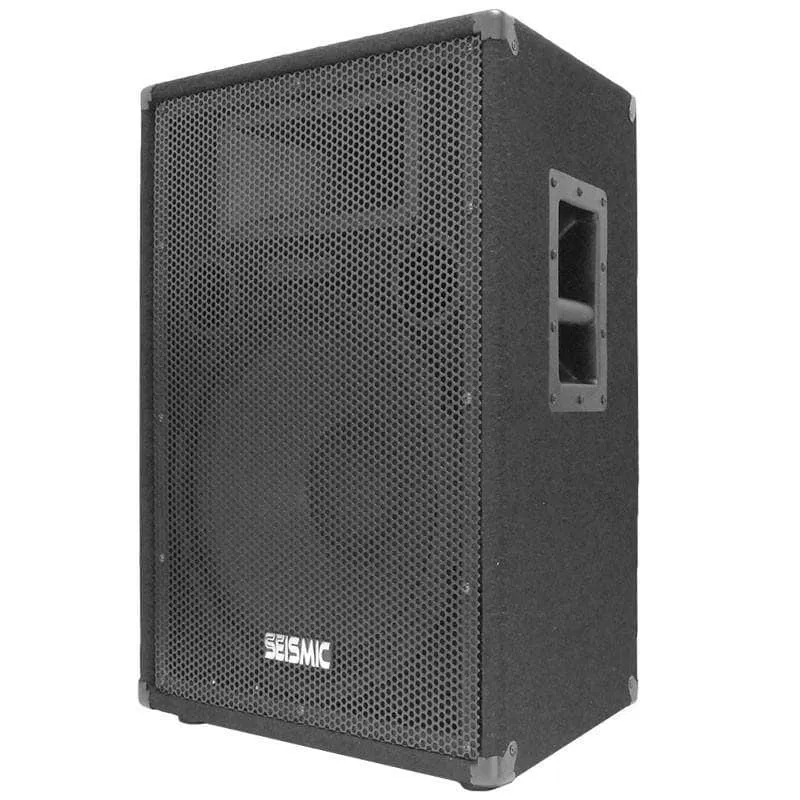 Pair of Premium 15" PA Speakers with two tripod speaker stands