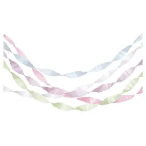 Pastel Crepe Paper Streamers, Set of 5 Rolls of Pretty Pastel Streamers by Meri Meri, Each Roll is 33"