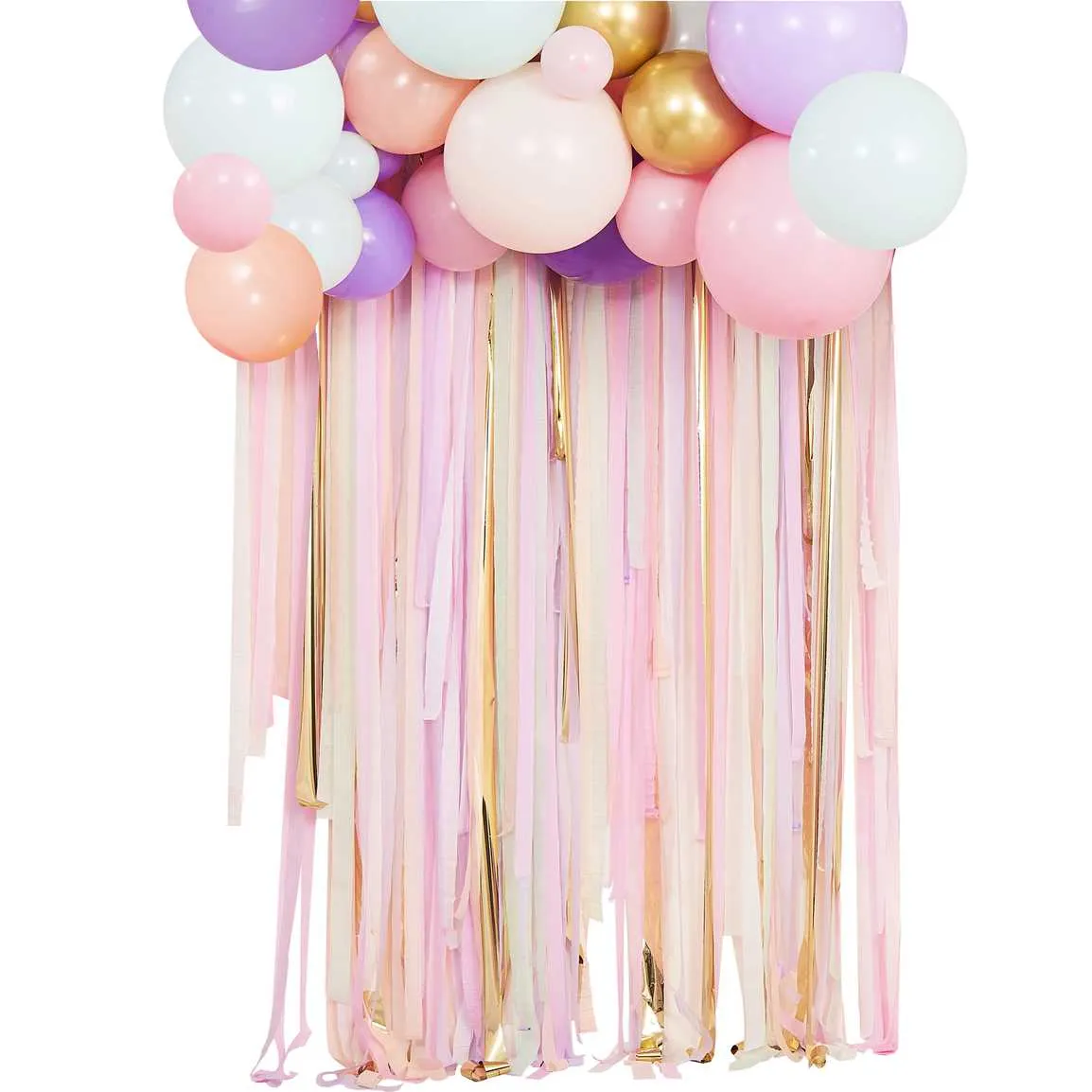 Pastel Streamers and Balloons Party Backdrop kit