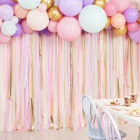 Pastel Streamers and Balloons Party Backdrop kit