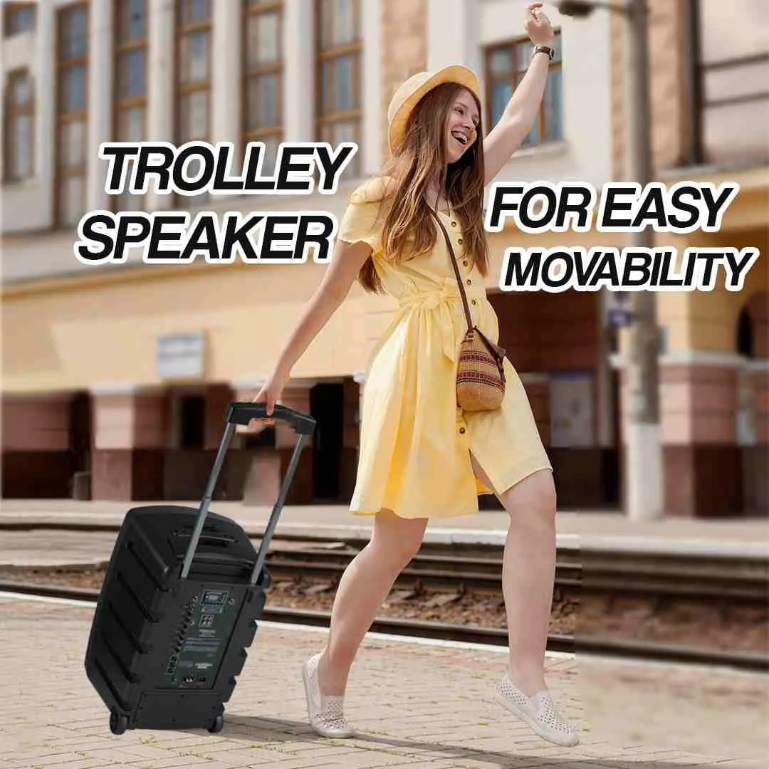 PERSANG Octane 9 (15) 38.10 cms Premium Trolley Speaker | 2X UHF Wireless Mic | Upto 7 Hours Playtime | 100 Watts RMS/1000 PMPO, 38.1 cm Driver, Bluetooth, Aux, USB, SD Card & FM | 1 Year Warranty