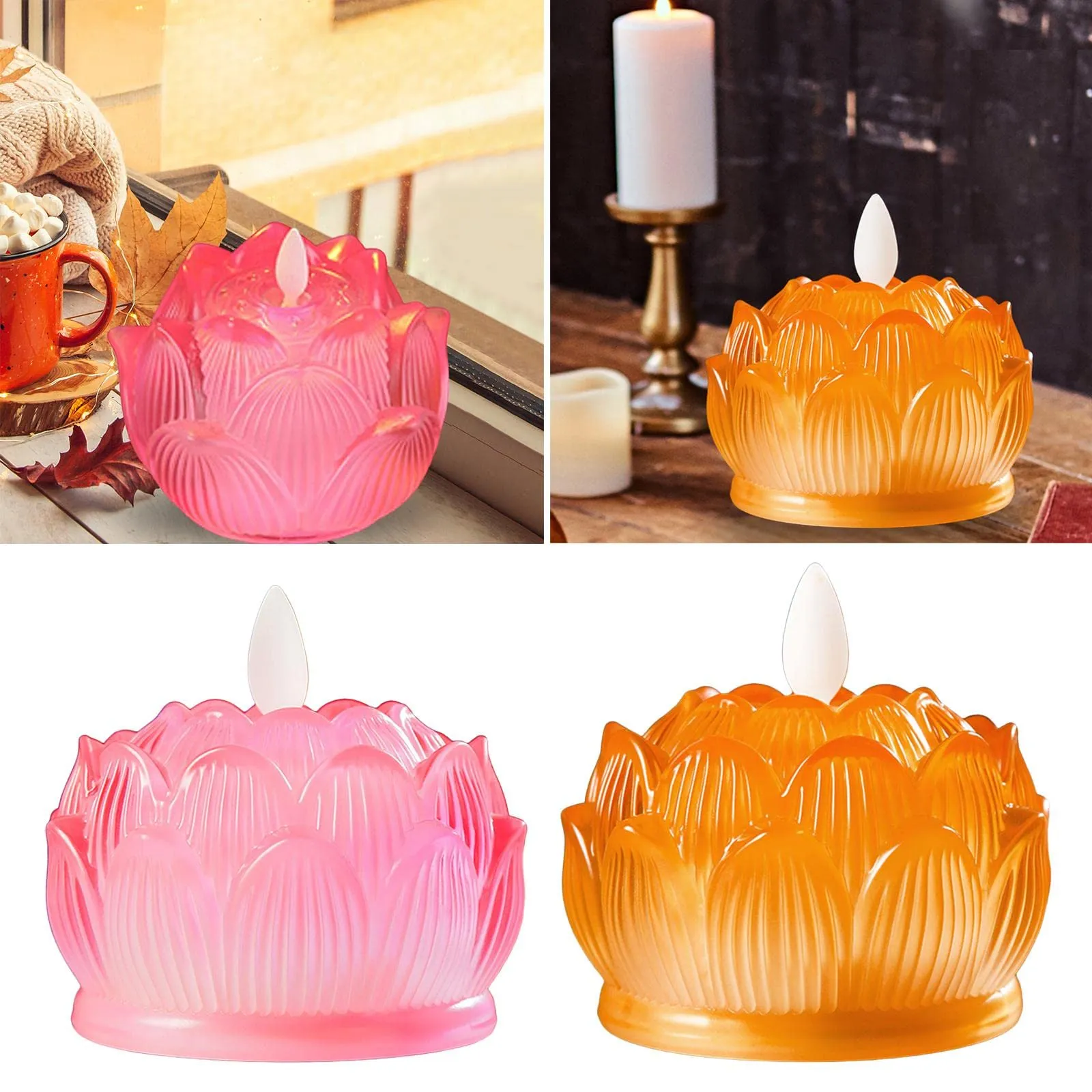 Pinakine® LED Tea Lights Candle Flickering Buddhist Worship Festival Lotus Lamp Light Pink | Lamps | Home & Garden | Lamps, Lighting & Ceiling Fans | Lamps, Lighting & Ceiling Fans|64053330PNK