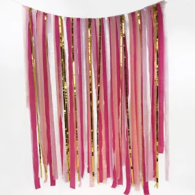 Pink & Gold Paper Streamer DIY Backdrop Kit