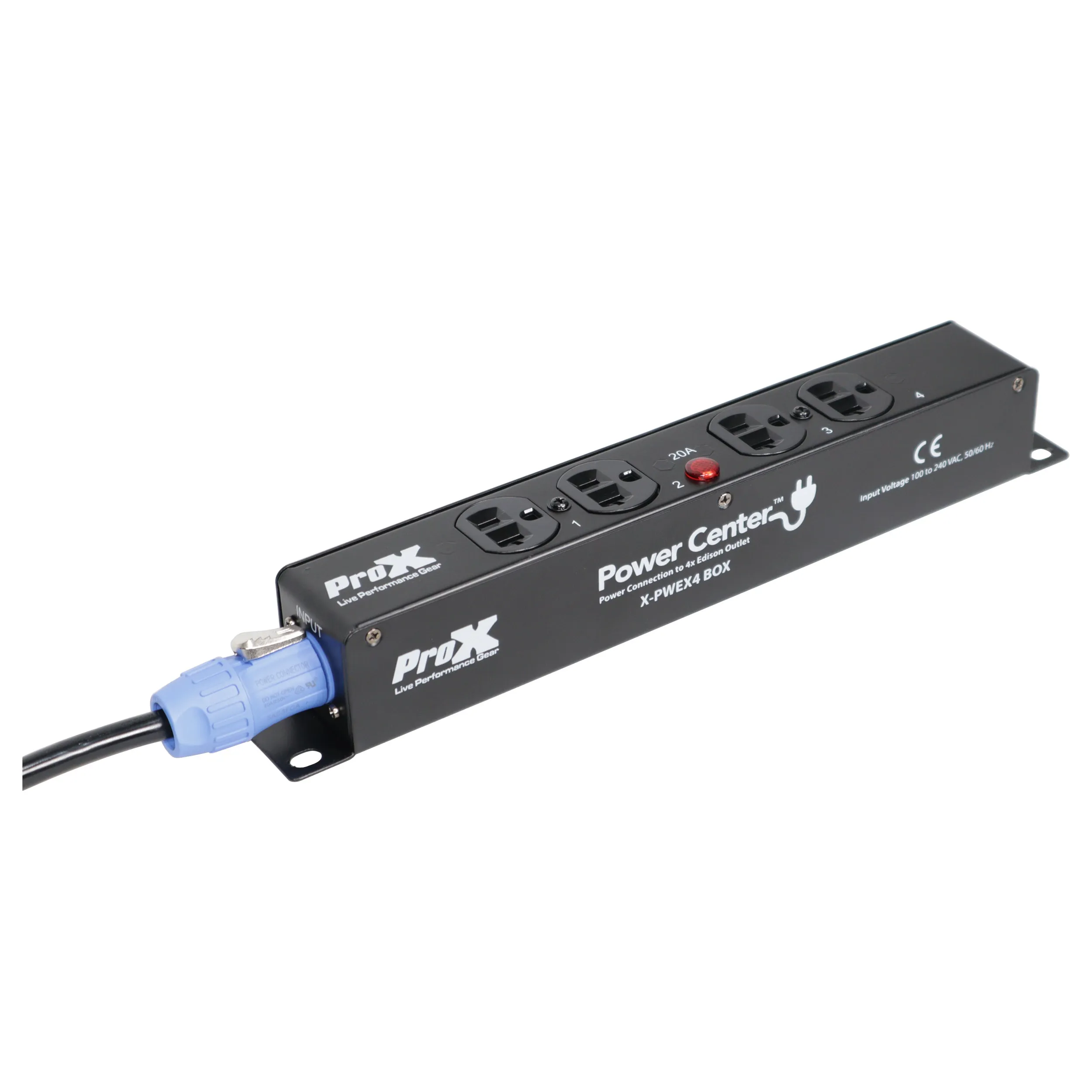 ProX X-PW EX4 BOX Power Center Power Connector to 4X Edison Power Outlet - For Indoor Use
