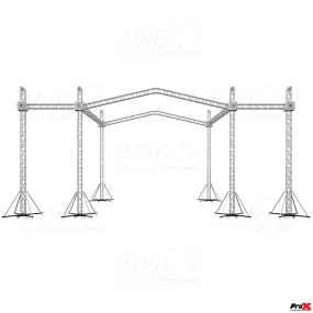 ProX XTP-GS303023-PR2-12D 12D Stage Roofing System with 7 Ft Speaker Wings and 6 Chain Hoists | 30 Ft W x 30 Ft L x 23 Ft H