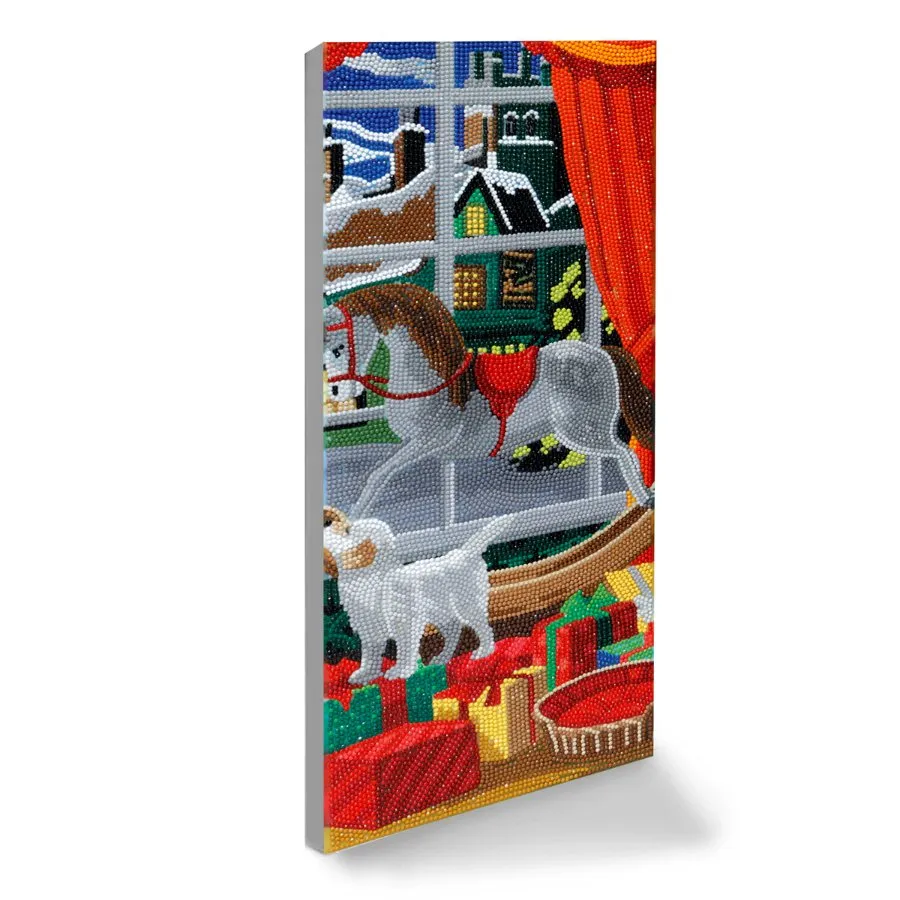 "Santa" Crystal Art Canvas Triptych Set of 3