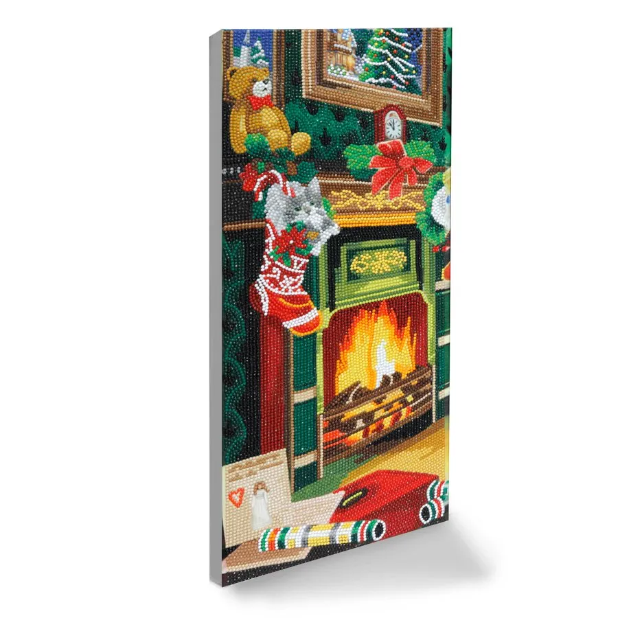 "Santa" Crystal Art Canvas Triptych Set of 3